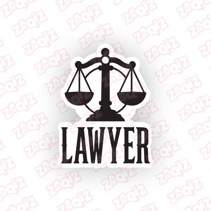 Scales of Justice Lawyer Car Sticker