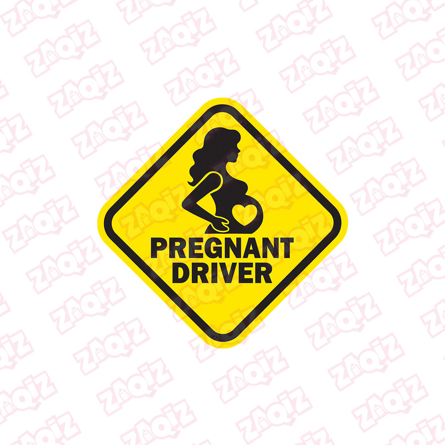Cute Mom on Board Warning Sign Decal