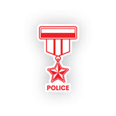 Durable Police Star Badge Decal for Car and Bike