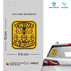 Twin Baby on Board Notice for Vehicle Windows