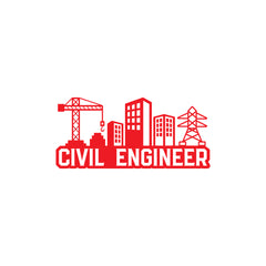 Civil Engineer Emblem Sticker for Cars