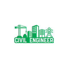 Civil Engineer Emblem Sticker for Cars