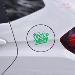 Clear Turbo Text Diesel Label for Cars