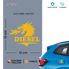 Diesel Sticker for Car | Gloss Finish Fuel Tank Decal