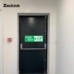 ZackzikFire Exit Sticker – Glow in the Dark Safety Label