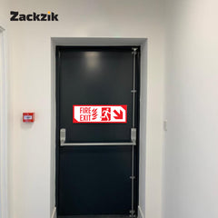 Zackzik Fire Exit Sticker – Easy to Read Safety Sticker