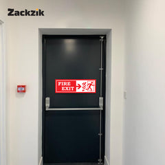 ZackzikFire Exit Sticker – Glow in the Dark Safety Label