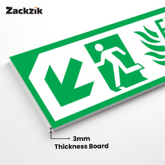Zackzik Fire Exit Sticker – For Office and Building Use