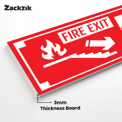 Zackzik Fire Exit Sticker – Safety Arrow Direction Sign