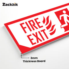 Zackzik Fire Exit Sticker – Easy to Read Safety Sticker