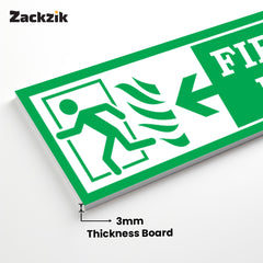 Zackzik Fire Exit Sticker – Quick Escape Direction Sign