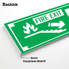 Zackzik Fire Exit Sticker – Safety Arrow Direction Sign