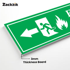 Zackzik Fire Exit Sticker – Emergency Escape Route Sign