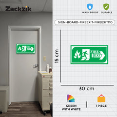 Zackzik Fire Exit Sticker – Durable Emergency Sign Board
