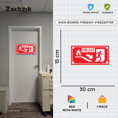 Zackzik Fire Exit Sticker – Safety Arrow Direction Sign