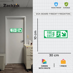 Zackzik Fire Exit Sticker – Easy to Read Safety Sticker