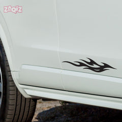 Flame Bumper Car Sticker – Stylish Black Flame Design for Cars and Bikes