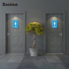 Zackzik Gents & Ladies Sticker – Restroom Door Signage for Easy Identification
