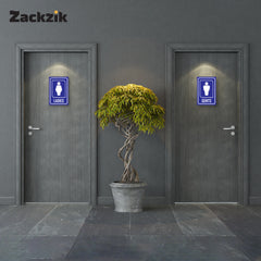 Zackzik Gents & Ladies Sticker – Restroom Door Signage for Easy Identification