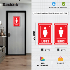 Zackzik Gents & Ladies Sticker – Restroom Door Signage for Easy Identification