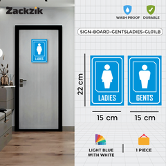 Zackzik Gents & Ladies Sticker – Restroom Door Signage for Easy Identification