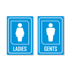 Zackzik Gents & Ladies Sticker – Restroom Door Signage for Easy Identification
