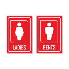 Zackzik Gents & Ladies Sticker – Restroom Door Signage for Easy Identification