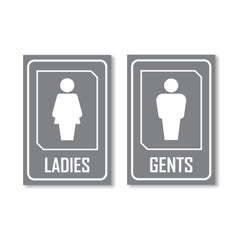 Zackzik Gents & Ladies Sticker – Restroom Door Signage for Easy Identification
