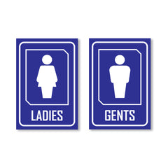 Zackzik Gents & Ladies Sticker – Restroom Door Signage for Easy Identification