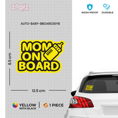 Bold Colors Mom on Board Sticker for Cars