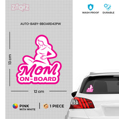 Mom on Board Car Sticker for Road Trips