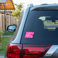 Bold Colors Mom on Board Sticker for Cars