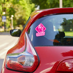 Vibrant Mom on Board Warning Tag for Cars