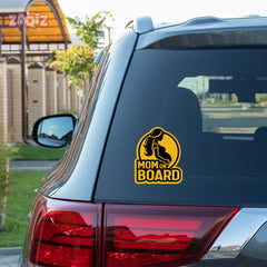 Mom on Board Label for Family Road Safety