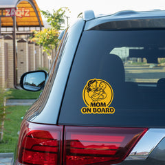 Weather-Resistant Mom on Board Tag Decal