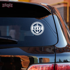 Proud Navy Anchor Sail Sticker for Vehicles