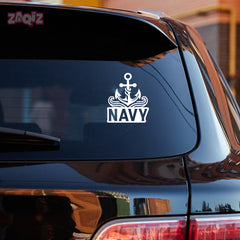 Compact Navy Anchor Sail Decal for Cars and Trucks