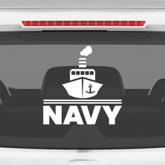Anchor Ship Design Navy Car Window Sticker