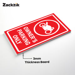 Reserved Owner’s Parking Signboard | Premium Acrylic Design