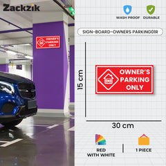 Owner’s Parking Sign Board | Reserved Parking Board by Zaqiz