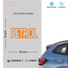 Clear Text Petrol Warning Label Decal