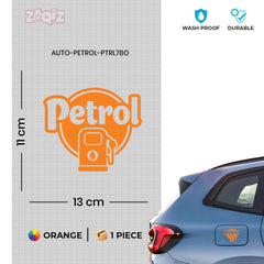 Bright Petrol Label for Vehicle Clarity