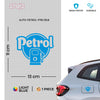 Bright Petrol Label for Vehicle Clarity