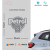 Bright Petrol Label for Vehicle Clarity