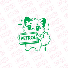 Bold Text Petrol Label Sticker