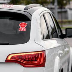 Compact Police Cap Shield Sticker for Cars
