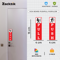 Zackzik Pull and Push Stickers for home and business use