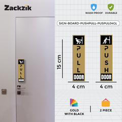 Zackzik Pull and Push Stickers for glass and wooden doors