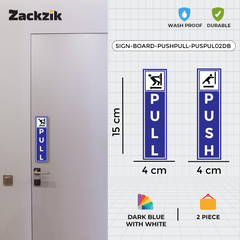 Zackzik Pull and Push Stickers for shops and offices