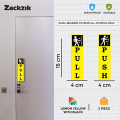 Zackzik Pull and Push Stickers for home and business use